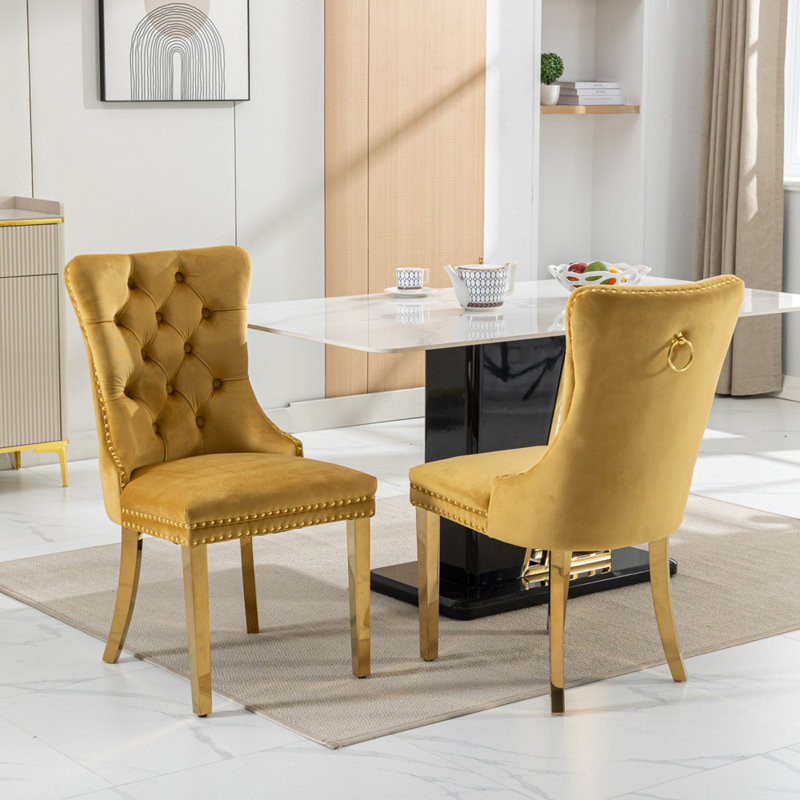 Gigee Dining Chair, Gold, Gold
