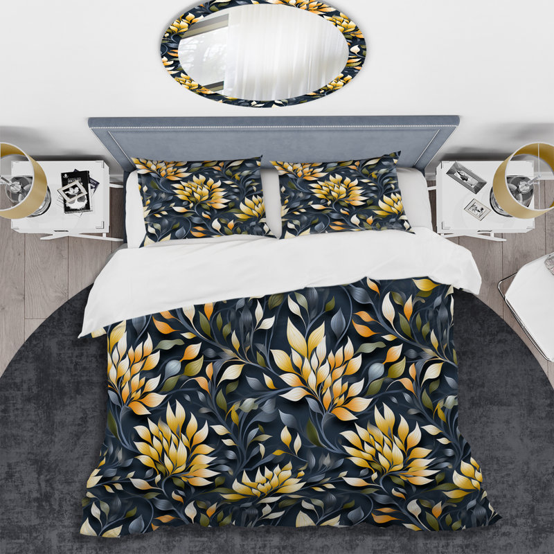 Ensemble de housse de couette zen jaune et bleu, Housse de couette pour très grand lit et 2 très