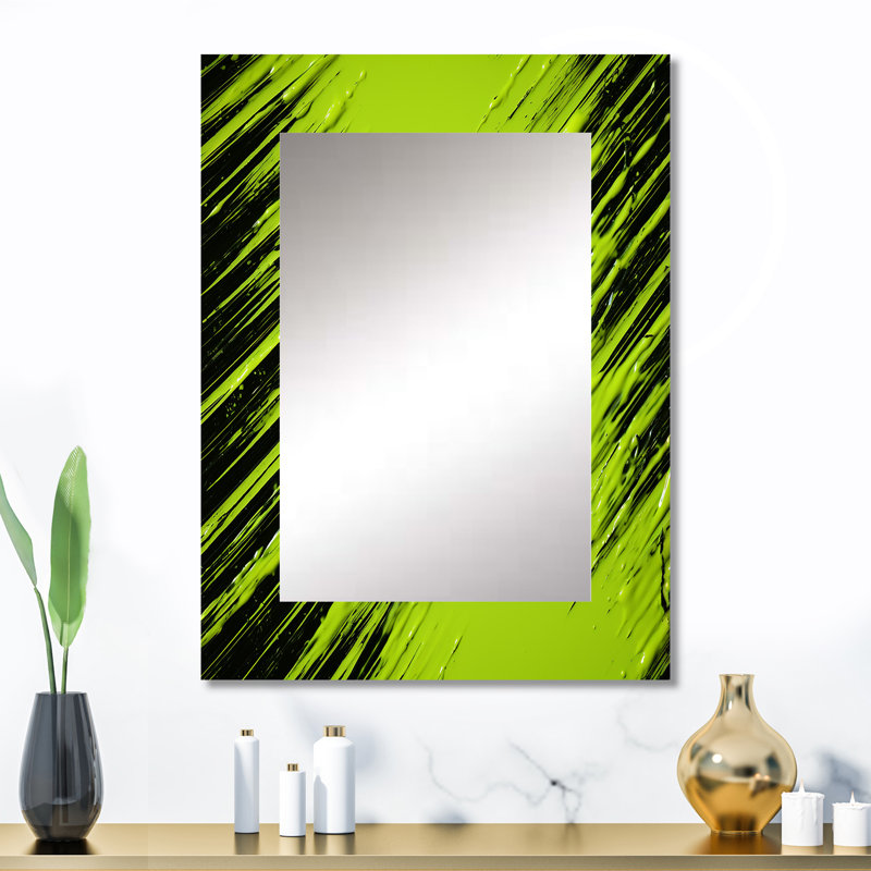 Collages tropicaux - miroir mural décoratif abstrait, 32 po x 24 po