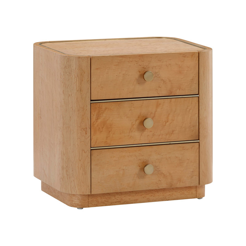 55.9cm W Solid + Manufactured Wood Bedside Table