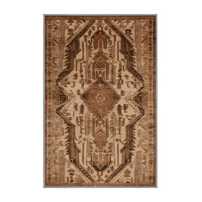 Machine Washable Persian Brown Area Rug