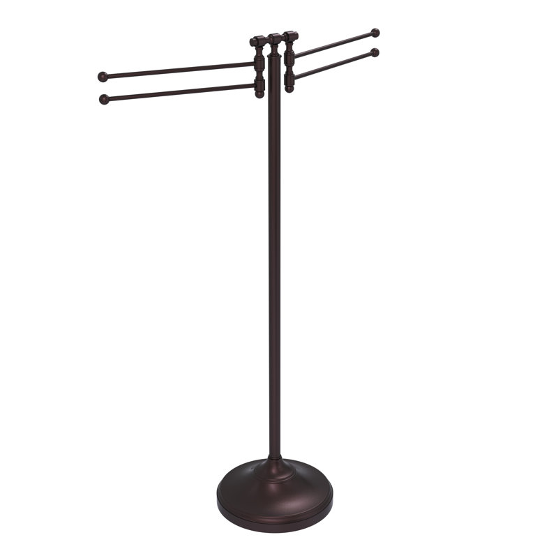Porte-serviettes sur pied plancher Gober, Bronze antique