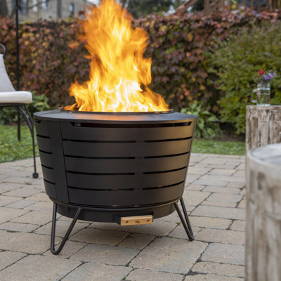 TIKI® Brand 25 Inch Smokeless Fire Pit Metal Black
