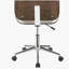 Chaise de bureau pivotante écru et noyer