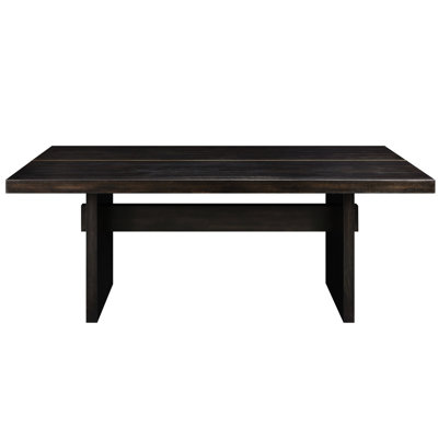 De table de style rustique et doré, 80 po x 40 po x 31 po, capacité de poids de 100 lb, contreplaqué et conception en métal l 80 po x P 40 po H 31 po, fabriqué à partir de placage de chêne