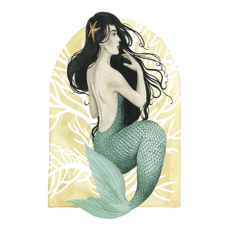 Deco Mermaid II by Grace Popp - Wrapped Canvas Print, 76cm H x 51cm W x 3.8cm D