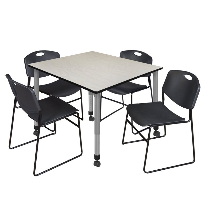 Table de salle de pause L 36 po Romig Kee Mobile, Érable, H 34 po x L 36 po x l 36 po