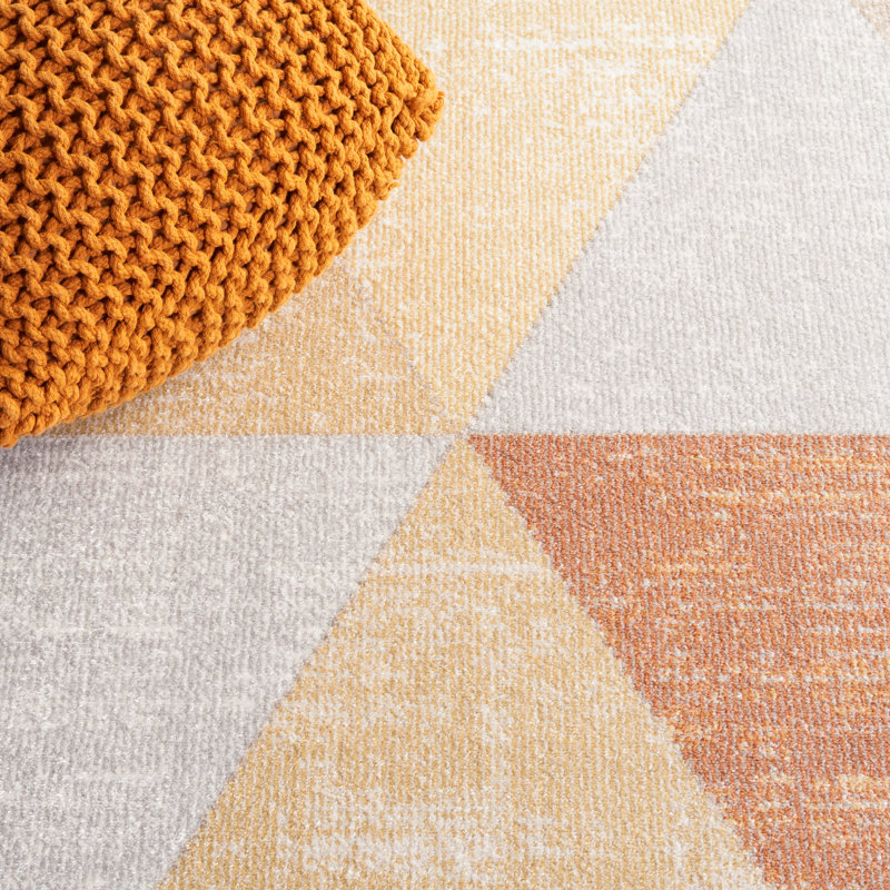 Tapis gris / rouille Isidoro, Rectangle 5 pi 5 po x 7 pi 7 po