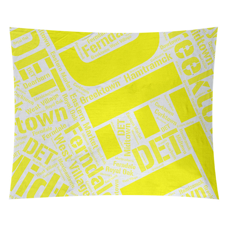 Tapisserie de polyester districts, art word, H 27,5 po x l 37,5 po, Jaune, Miami