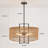 6-Light 23.6" Boho Coastal Rattan Chandelier, Farmhouse Wicker Pendant Light Fixture For Dining Room, Living Room, Kitchen Island, Bedroom, Hallway, Foyer