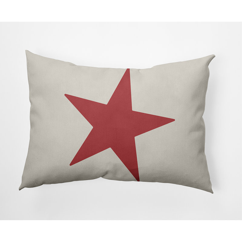 Coussin décoratif en coton star Louth, Rouge myrtille, 18 po x 18 po