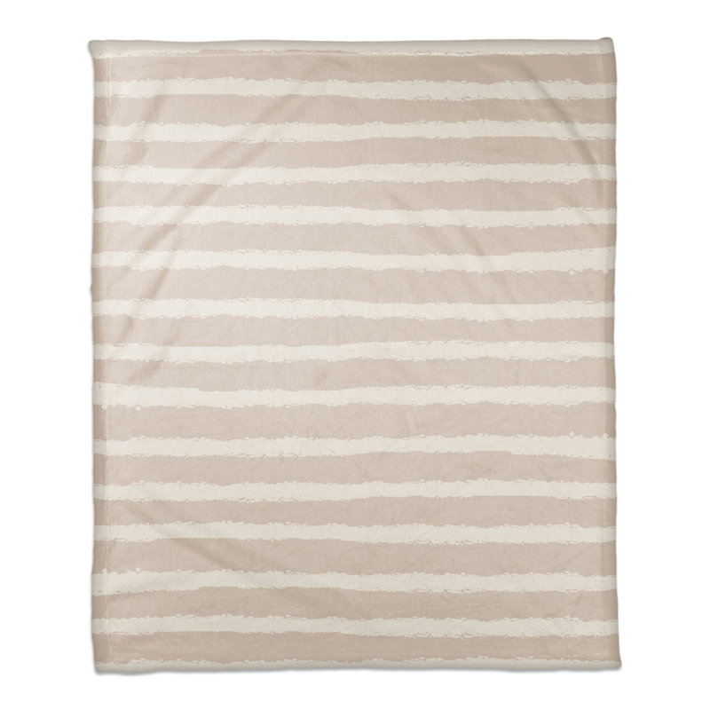 Jeté à rayures, Gris / blanc