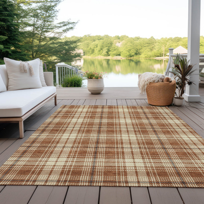 Paprika Rectangular Synthetic Flat Woven Washable Rug 2'6" x 3'10"