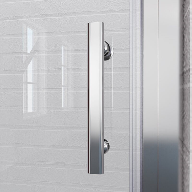 Porte de douche pliante demi-cadre avec verre transparent l 34 à 35 1/4 po x 72 po