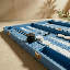 Ensemble de backgammon en cuir bleu et blanc - jeu de luxe
