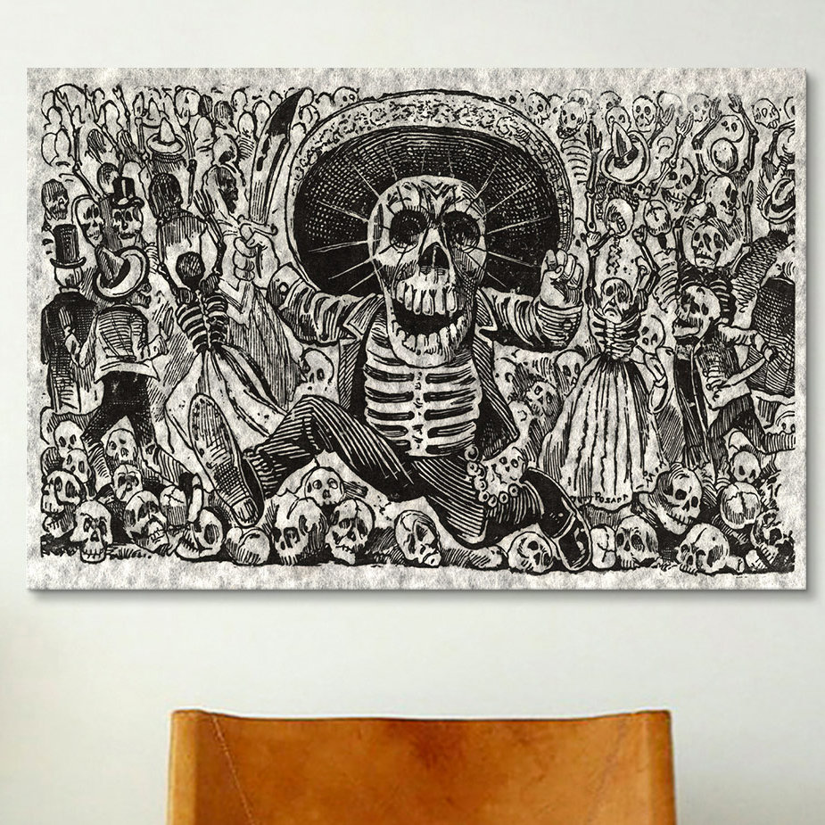 People Art Skeletons - Calavera from Oaxaca by Jose Guadalupe Posada - Gallery Wall Print on Canvas iCanvas Mat