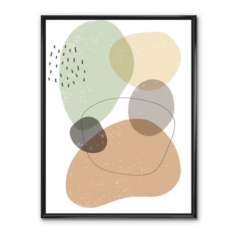 Minimal Elementary and Geometric Compostions XXXXXXX - Floater Frame Print on Canvas, Black Framed Canvas