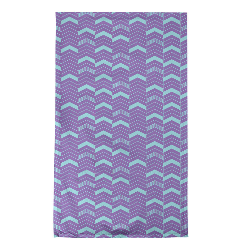 Serviette à thé à chevrons Stephenie, Mauve / Bleu ciel, Polyester sergé