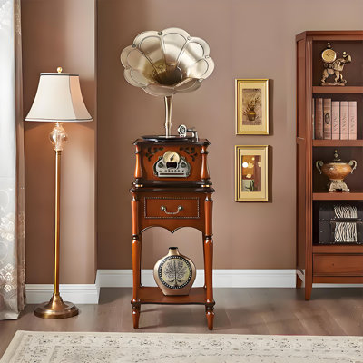 Phonographe intégré rétro avec tourne-disque et haut-parleur Bluetooth
