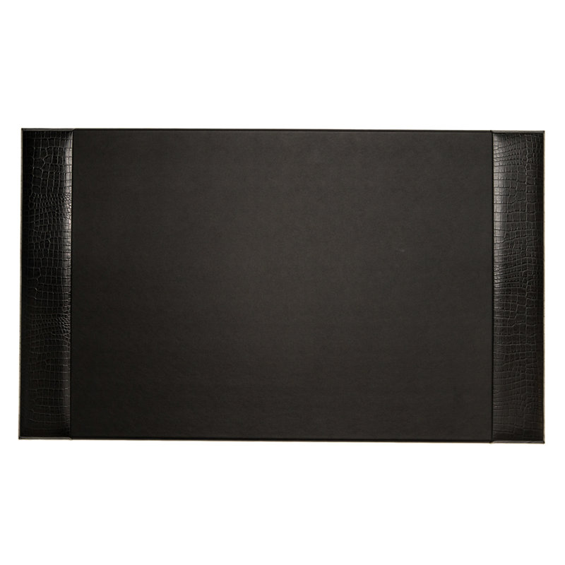 Sous-main en cuir Burkeville Croco, Noir