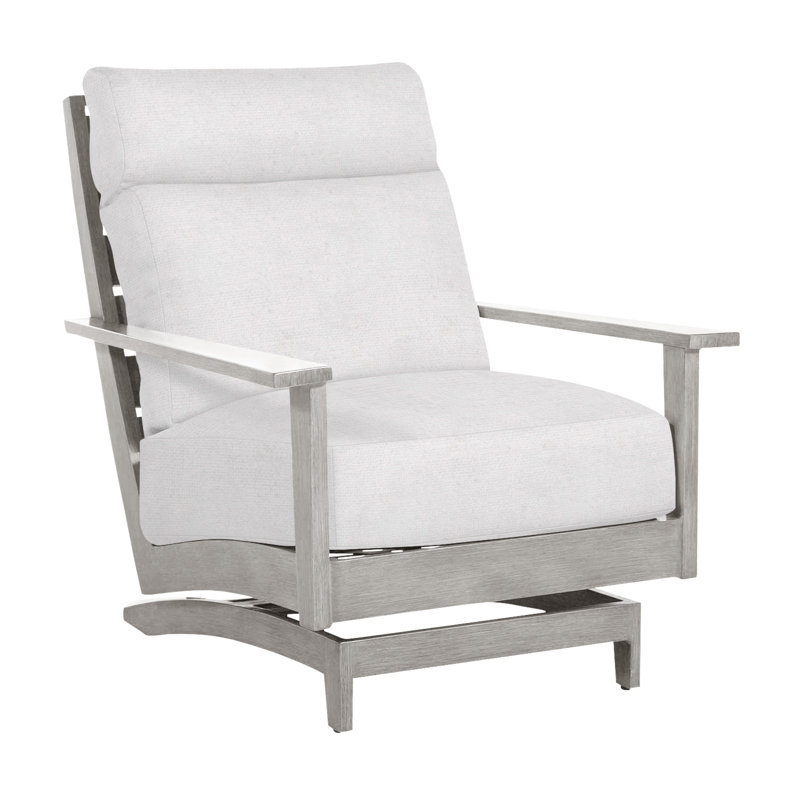 Méridienne en aluminium Kennebunkport - Huître, Huître, Lin neige, Pas de passepoil + bourre standard