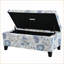 Ottoman with Floral Fabric, Storage &amp; Soft-Close Hinges - Multi-Functional for Living Room/Bedroom | Charcoal Gray | Wood
