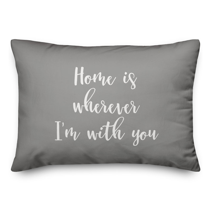  Coussin Home Is Partout Je Suis Avec Vous, Gris