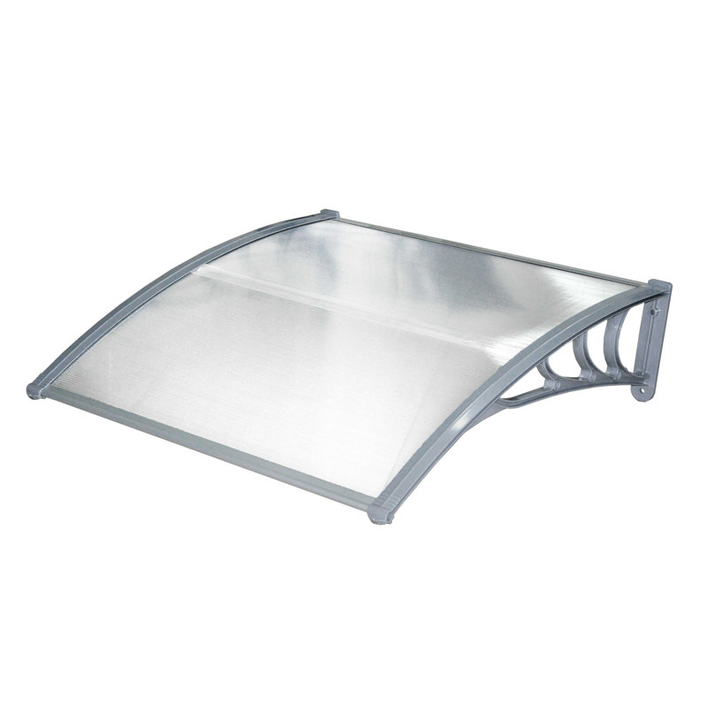 Auvent de porte / fenêtre en polycarbonate gris l 38,4 "x P 47,2"