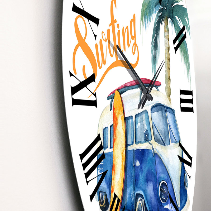 Ensemble de surf océanique - Horloge murale nautique et côtière, Moyen