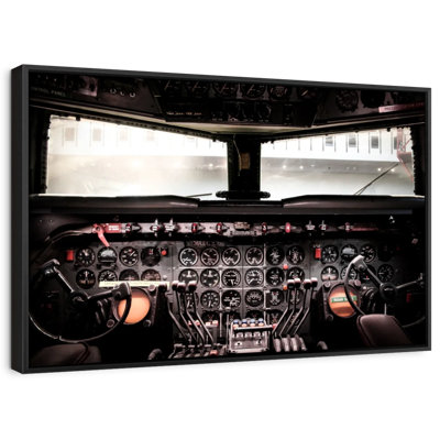 "Art mural rétro de cockpit d'avion"