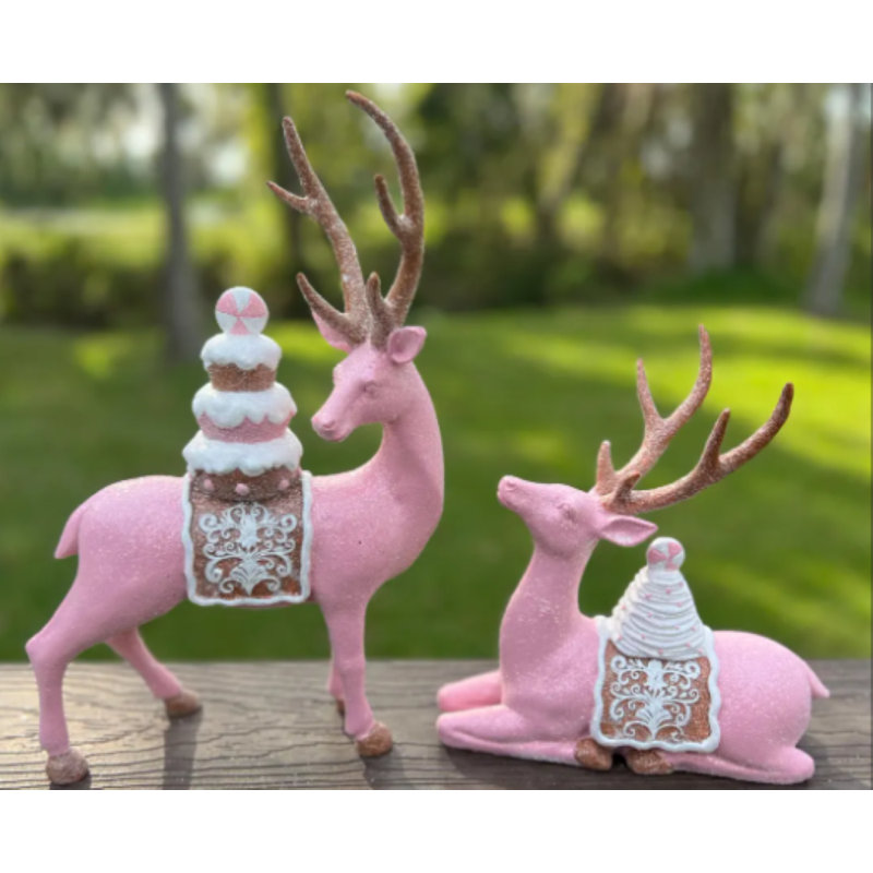 9,5 à 14,5 po résine selle bonbon cerf / 2 (rose multi)