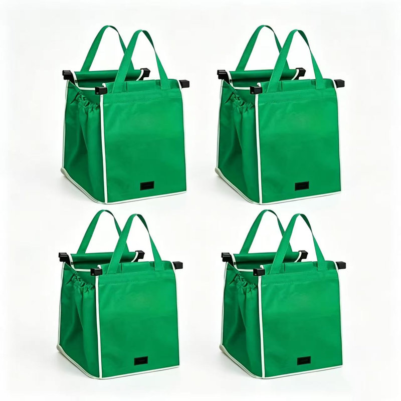 Sac de magasinage léger et durable en tissu tissé vert