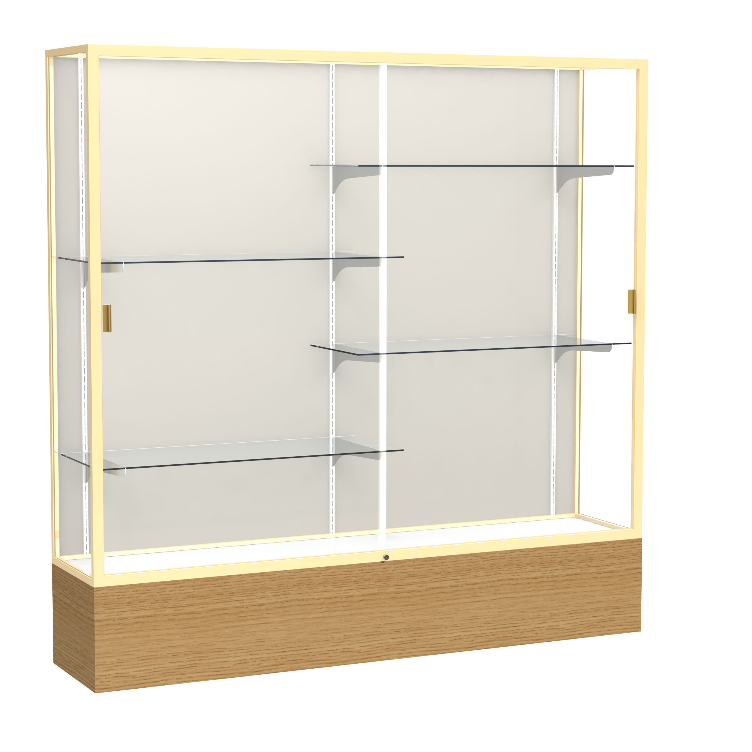 Ghent Reliant Series 72'' H x 72'' W Aluminum Display Cases with Wood ...
