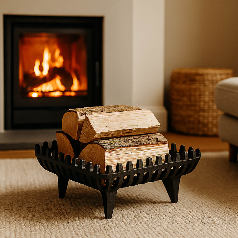 Cast Iron Fireside Garden Log Basket, Small