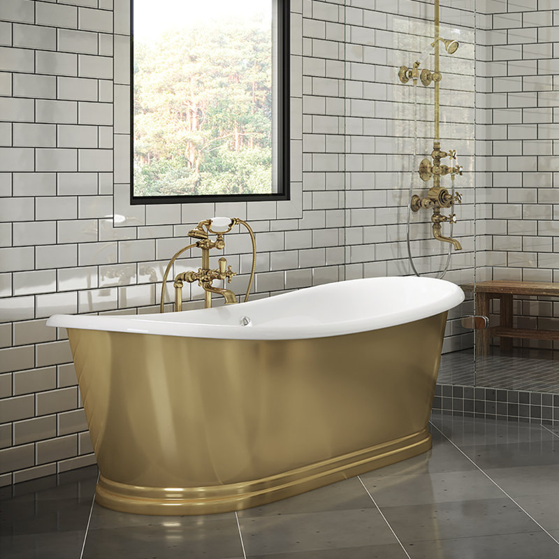 Lido 64" x 28" Freestanding Soaking Acrylic Bathtub
