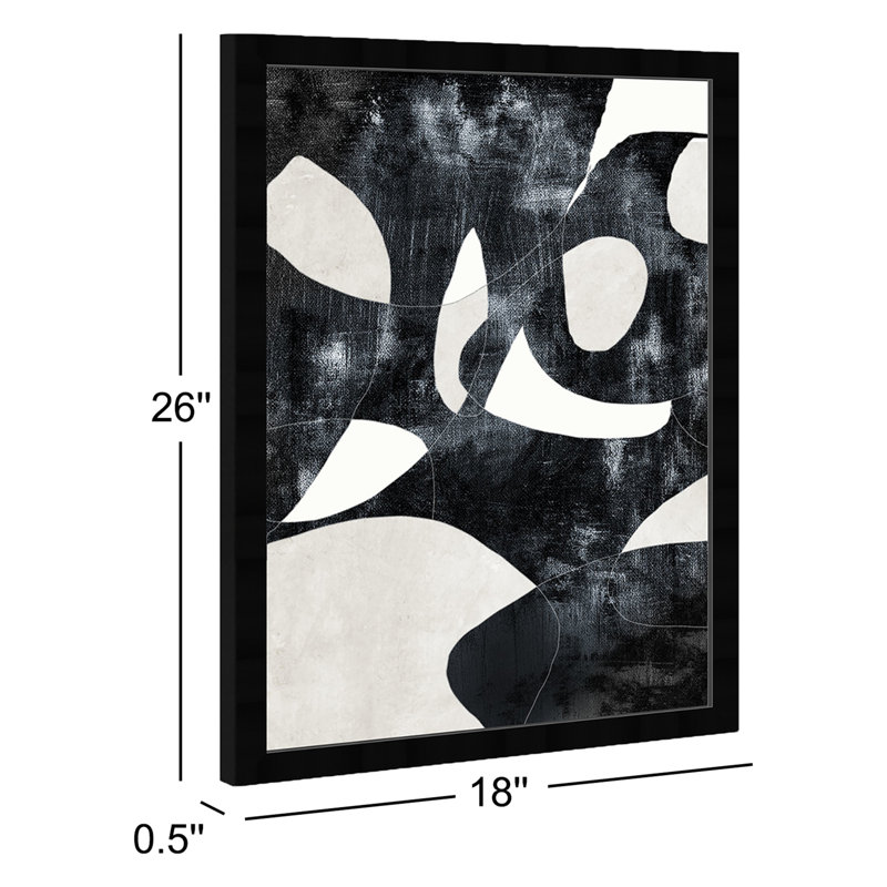 Abstrait «All Of Me», reproduction d'art géométrique murale, Cadre noir, H 26 po x l 18 po
