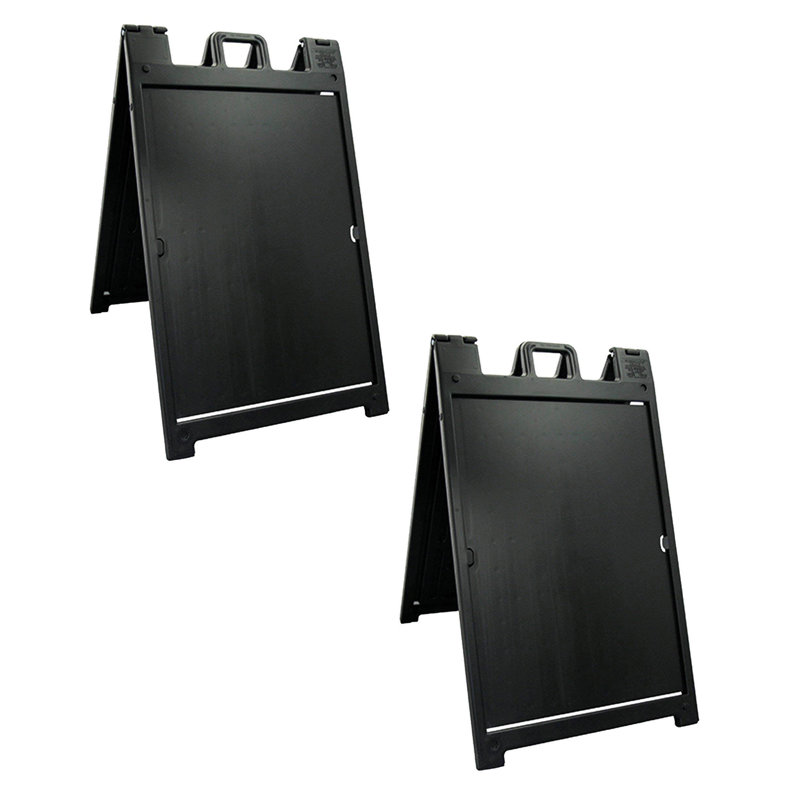 Plasticade Signicade A Frame Plain Portable Folding Sidewalk Sign, Black