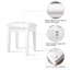 Tabouret de maquillage pour coiffeuse avec coussin et pieds solides, fabrication blanche stable pour une utilisation à la maison, base coulissante, maquillage confortable, écriture, travail, piano, chaussures à langer avec un design élégant,