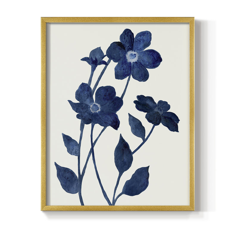 «Indigo Bloom II», H 11 po x l 9 po, Doré