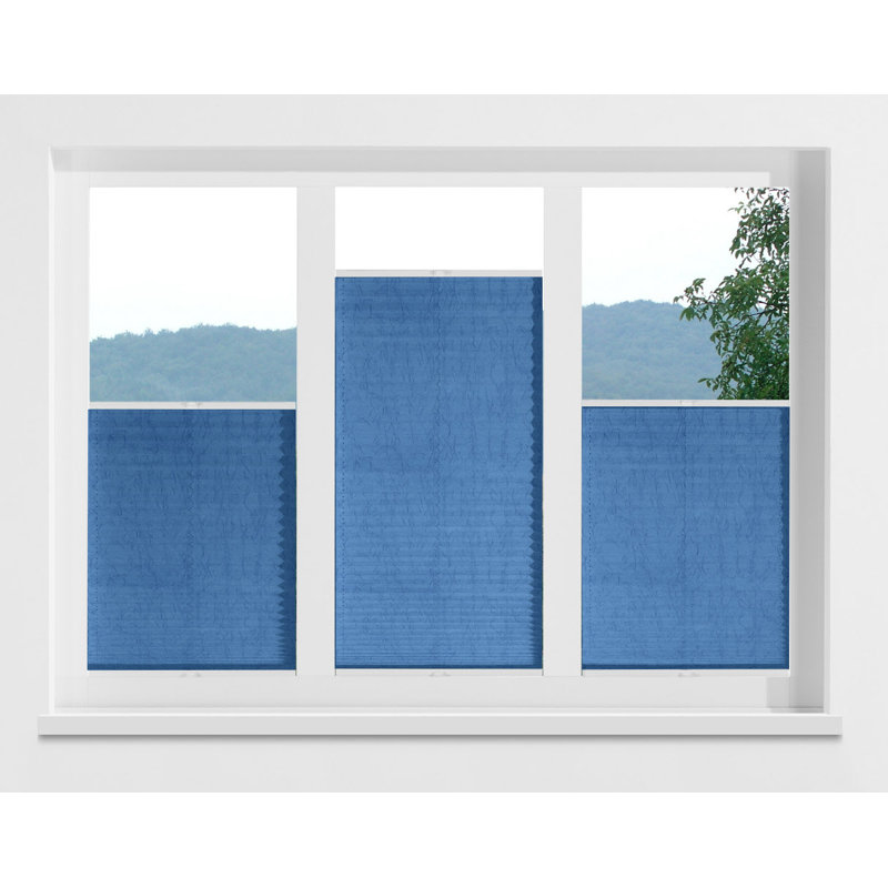 Aigue Cordless Pleated shade, 120 x 130cm, Distant blue