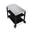 Chariot de barbecue extérieur à 3 niveaux avec plateau en acier inoxydable, table de préparation pour barbecue mobile sur roulettes, barre de service roulante pour patio et cour arrière, support de four à pizza noir, grand espace de rangement, mobile stable