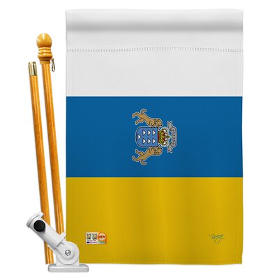 Canary Islands Flags Of The World Nationality Impressions Decorative Vertical 2-Sided Polyester 28 x 40 in. Flag set -  Breeze Decor, BD-CY-HS-108375-IP-BO-D-US15-BD