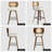 Stylish Swivel Counter Stool With Soft Upholstered Rattan Back-117494452-117494451