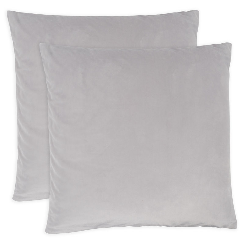 Housse de coussin en velours, H 20 po x l 20 po, gris