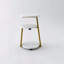 Petite table d'appoint ronde à 3 niveaux - blanc et or avec structure en métal robuste-11866390