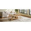 Table basse de coin en bois avec tablette de rangement Arc