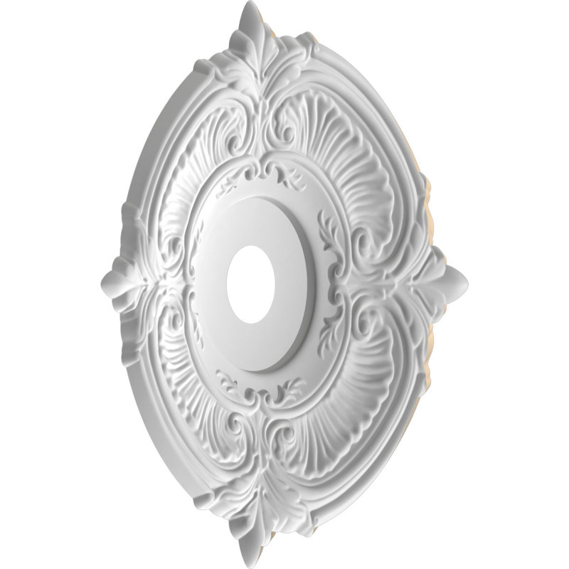 Attica Thermoformed PVC Ceiling Medallion, 22" H x 22" W x 1" D, UltraCover Satin Smokey Beige