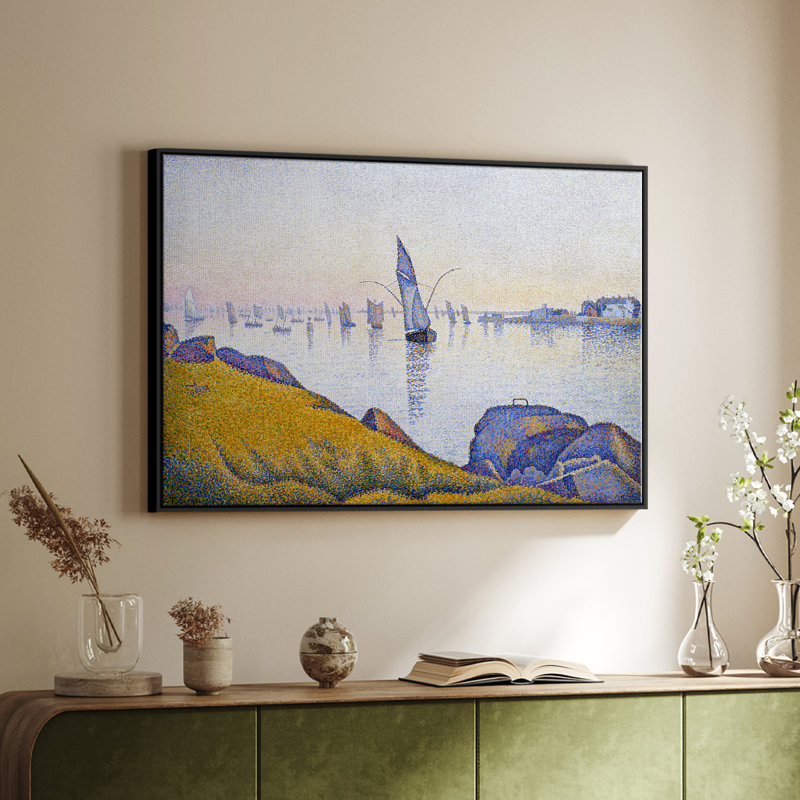 Paysage rétro - XXX III, H 25 po x l 37 po x P 1,5 po, Toile avec cadre flottant noir