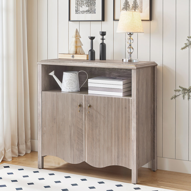 Dadash 31.1" Console Table with Storage Cabinet and Adjustable Shelf