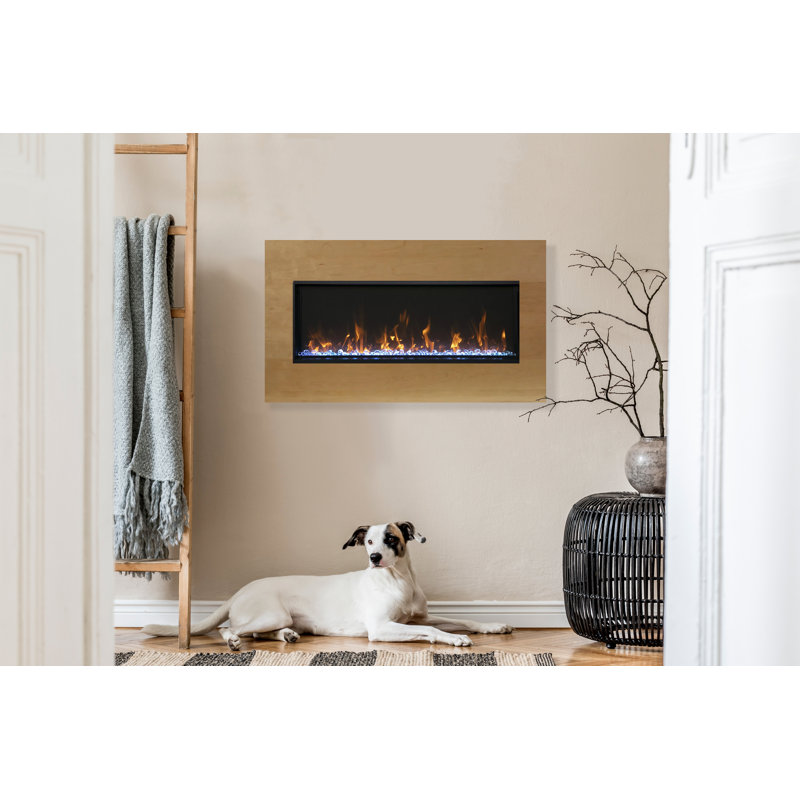 50" Black Extra Slim Built-In Electric Fireplace